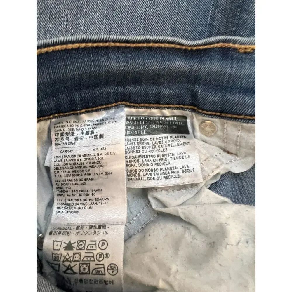 Levis 505 Jeans‎ Mens 33x32 Straight Ripped Inner Area Holes Denim Pants